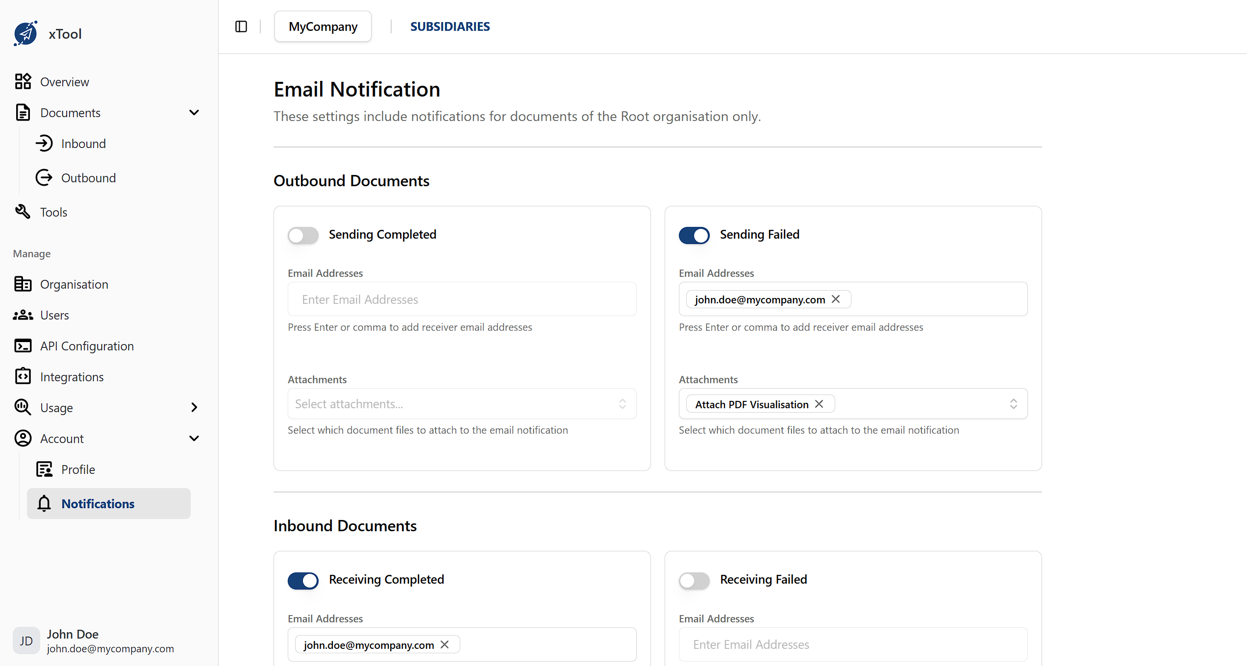Notification settings